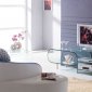 Clear Glass Modern TV Stand W/Storage Shelves