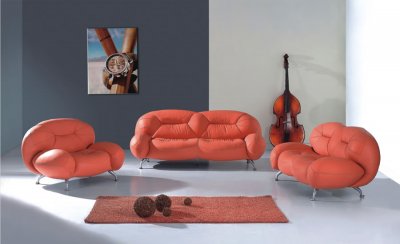 Modern Swivel Chairs  Living Room on Modern Curvy Living Room Set At Furniture Depot