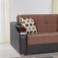 Caprio Pull Out Loveseat Bed in Brown Chenille Fabric w/Options