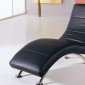Black Color Leather Upholstery Modern Chaise Lounge