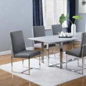 Annika Dining Table 109401 White & Chrome by Coaster w/Options