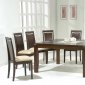 Dark Walnut Modern Dining Table w/Glass Inlay & Optional Chairs