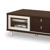 Dark Chocolate Finish Contemporary Tv Stand With Cabinets