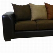 Java Fabric & Chocolate Bicast Modern Sectional Sofa