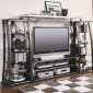 Metal & Tempered Glass Modern Entertainment Wall Unit