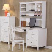 Selena Desk w/Hutch 400237 in White by Coaster