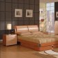 Maple & Cherry Two-Tone Finish Contemporary Bed