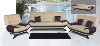 Piece Living Room  on Piece Premium Leather Living Room Set With Convertible Sofa At