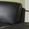 Black Bonded Leather Modern Sectional Sofa w/Wooden Legs