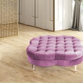 Lucky Clover Ottoman / Coffee Table in Lilac Fabric