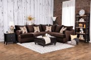 Wessington SM6121 Sectional Sofa in Chocolate Fabric w/Option
