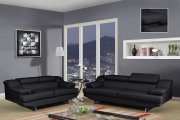 U8141 Sofa in Black Bonded Leather by Global w/Options