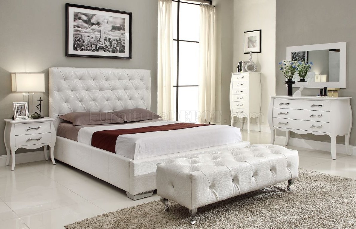 Michelle White Bedroom by At Home USA with storage