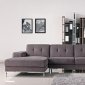 Forli Sectional Sofa in Grey Fabric 1071B by VIG w/Metal Legs