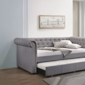 Justice Daybed 39405 in Smoke Gray Fabric by Acme w/Trundle