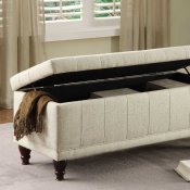 Aflon Lift Top Storage Bench 4730NF by Homelegance in Cream