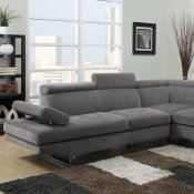 4015 Sectional Sofa in Gray Textured Sateen Fabric