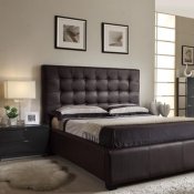Brown Finish Modern Bedroom w/Optional Dark Grey Casegoods