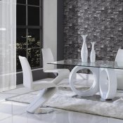 D9002DT Dining Room Set 5Pc by Global w/White Side Chairs