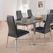 Contemporary Dinette Set With Extendable Dark Glass Top