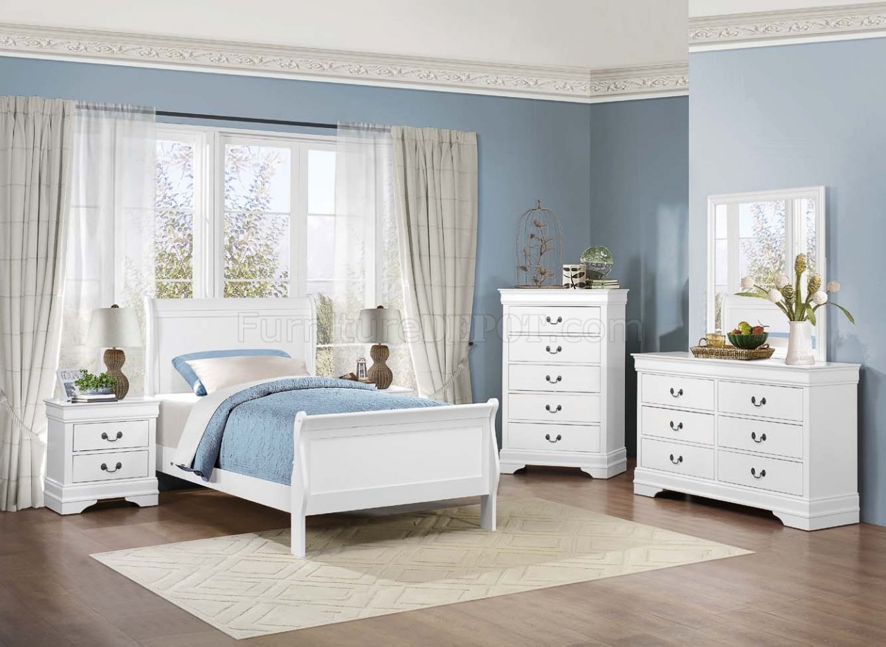 Mayville 2147W 4Pc Youth Bedroom Set in White by Homelegance