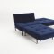 Splitback Sofa Bed in Blue Velvet w/ Wood Legs by Innovation