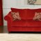 Red Chenille Fabric Contemporary Livng Room Sofa w/Options
