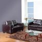 Black Bonded Leather Modern 7020 Sofa w/Options