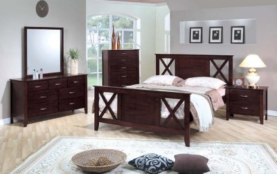Contemporary Bedroom Furniture Sets on Contemporary Cappuccino Finish Bedroom Set At Furniture Depot