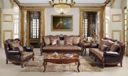 Anne Sofa & Loveseat Set in Fabric & Leather w/Options