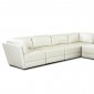 White Bonded Leather Contemporary Sectional w/Comfortable Cusion