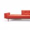 Splitback Sofa Bed in Orange w/Arms & Wooden Legs by Innovation