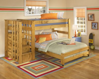 Kids Bunk Beds Furniture on Contemporary Kids Bunk Bed W Storage Stair Case At Furniture Depot
