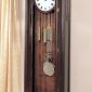 Warm Brown Finish Large Scaled Grandfather Clock w/Button Motion
