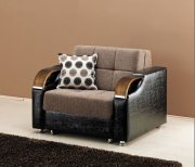Caprio Chair Bed in Brown Chanille Fabric