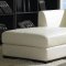 Off-White Leather Modern Low Profile Sectional Sofa w/Ottoman