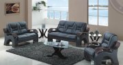 Black Bonded Leather Contemporary Sofa & Loveseat Set w/Options