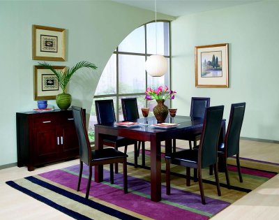  Dining Room Furniture on Finish Contemporary Dining Room W Black Glass Top At Furniture Depot