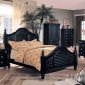 Black Finish Classic Traditional Bed w/Optional Case Goods