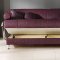 Stylish Living Room with Storage Sleeper Sofa in Burgundy Fabric
