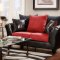 90003 Sofa in Red Microfiber & Black Bicast w/Options