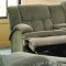 Brown Fabric Stylish Sectional Sofa W/Recliners & Drop Table
