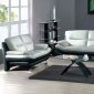 Two-Toned Grey & Black Leather 7068 Contemporary Living Room