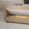 Dark Beige Microfiber Modern Storage Sleeper Sofa Bed w/Options