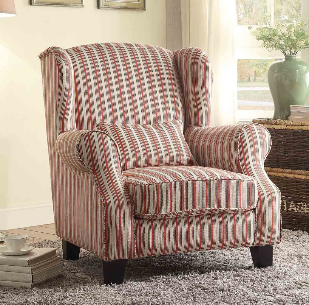 La Verne 1237F1S Accent Chair in Striped Fabric by Homelegance