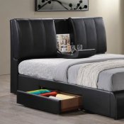 21270 Kofi Upholstered Bed in Black Leatherette by Acme