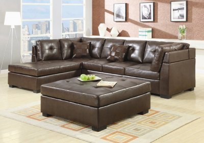 Darie Sectional Sofa 500686 Brown Bonded Leather Match - Coaster