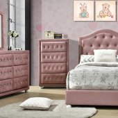 Reggie Kids Bedroom 4Pc Set 30820 in Pink Fabric w/Options
