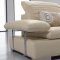 Tan Full Leather Modern Sectional Sofa w/Adjustable Headrests