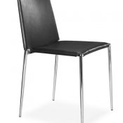 Set of 4 Black, White or Espresso Leatherette Dining Chairs